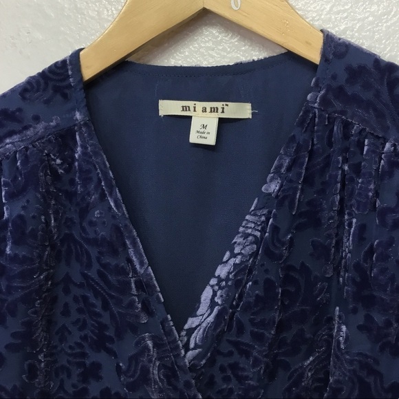 NWOT Miami Velvet Floral Wrap Dress - Picture 5 of 7